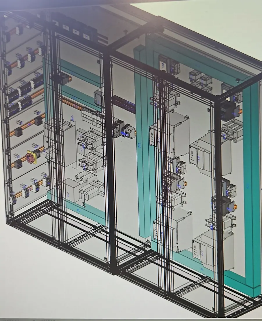 Projeto 3D dos painéis elétricos no software EPLAN